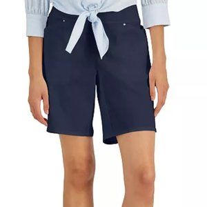 INC International Concepts Navy Size 8 Women's Mid Rise Pull-On Shorts